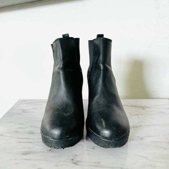 Asos Womens Ankle Chelsea Boots Block Heel Platform Faux leather Black. Womans 6 - Picture 2 of 12